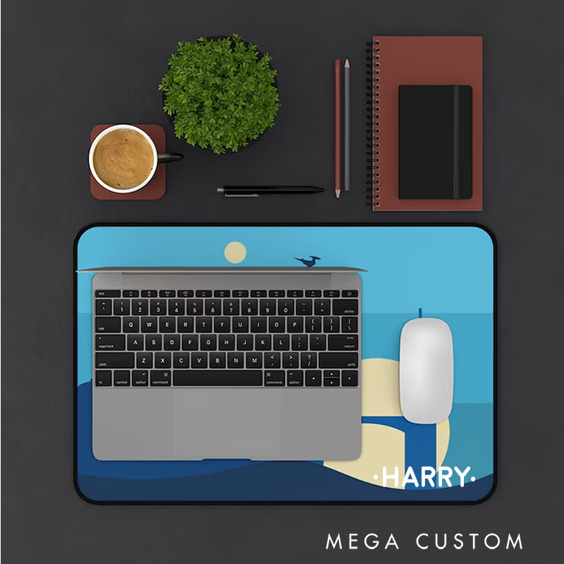 Personalized Sci-Fi Futuristic Skyline Desk Mat Custom Work or Gaming Mousepads Gift for Sci-Fi Geek Nerd Lover