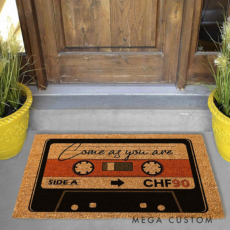 Personalized Cassette Tape Mat Come as You Are Mat Closing and Housewarming Gift New Home Gift Mat