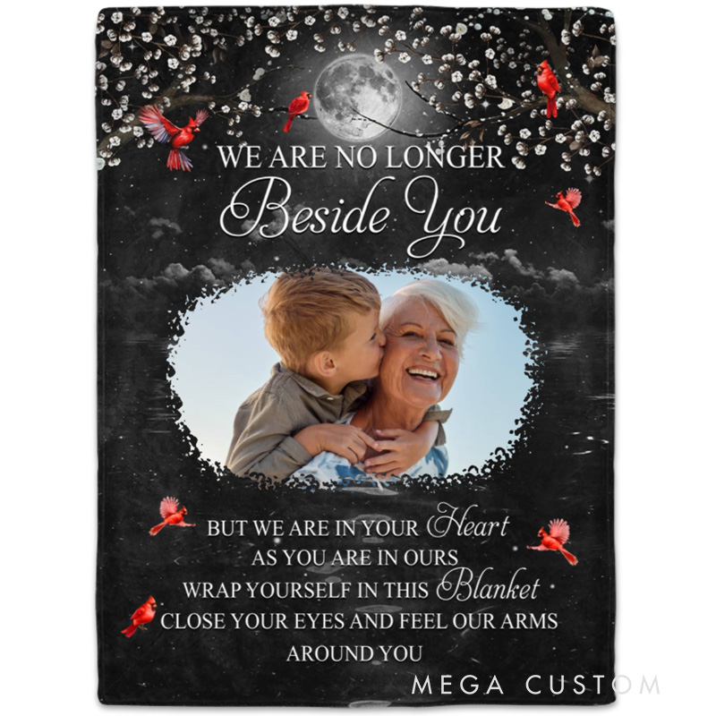 Personalized Memorial Blanket With Cardinal Design Custom Photo When You Miss Me Have No Fear Hug This Blanket And Know I’m Here Keepsake