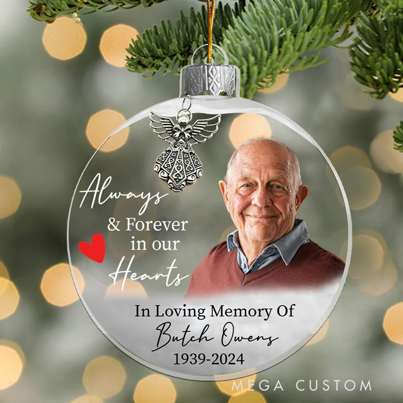 Personalized Photo Memorial Ornament Remembrance Acrylic Ornament Memorial Day Ornament Loss Ornament Funeral Ornaments