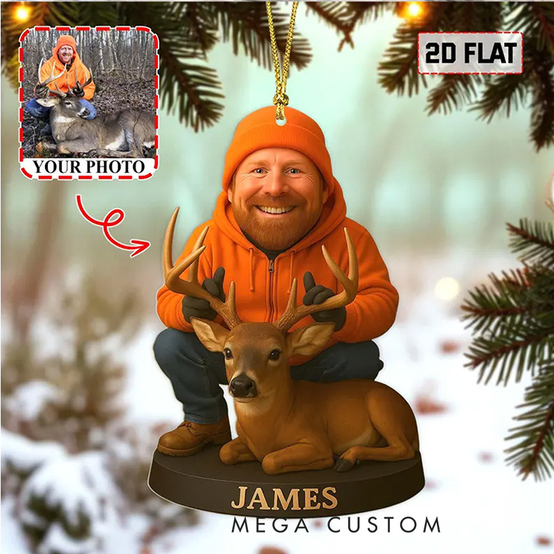 Personalized Photo Hunting Ornament Hunting Ornament Gift for Deer Hunter Hunter Christmas Ornament Custom Hunter Gift for Dad Grandpa