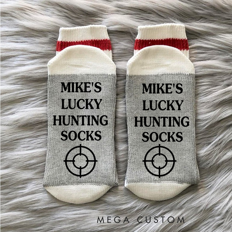 Personalized Funny Hunting Socks Lucky Hunting Socks Funny Hunting Gift for Men Boyfriend Husband Outdoor Enthusiasts