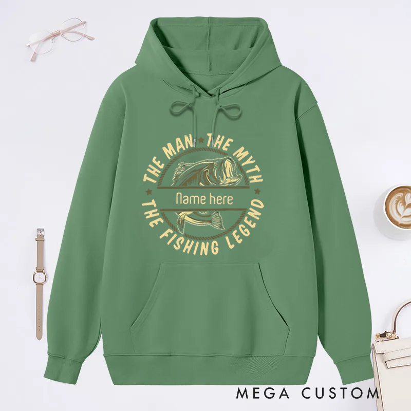 Personalized Fishing Hoodie The Fishing Legend Design Soft and Warm Sweatshirt for Fishing Enthusiasts Great Gift Idea