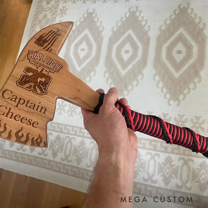 Personalized Engraved Wooden Firefighter Axe Plaques with Fire Department Logo  Gift for Firefighter Recognition or Memorial