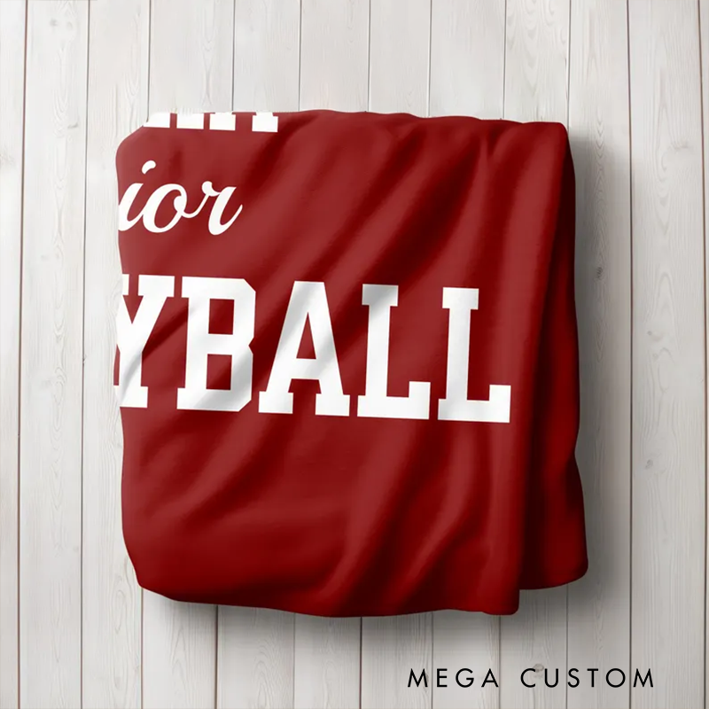 Personalized Volleyball Team Blanket Custom Senior Gift with Name Team Name and Year