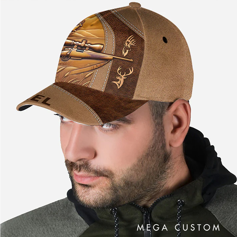 Personalized 3D Deer Hunting Hat Hunting Classic Cap Gifts for Men Boyfriend Husband