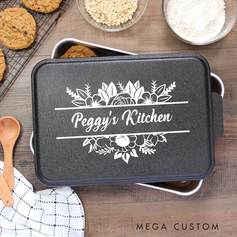 Personalized Made with Love Baking Pan with Lid Aluminum Baking Queen Cake Pan with Name for Baker Mom Grandma Gift Baking Lover Gifts