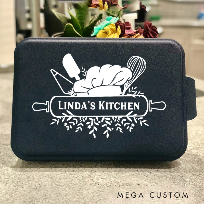 Personalized Name Kitchen Baking Pan with Lid Aluminum Kitchen Bakeware for Baker Mom Grandma Gift Baking Lover Gifts
