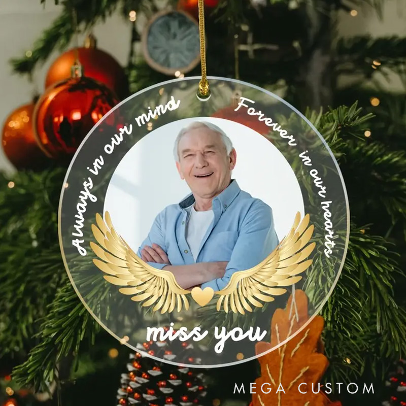 Personalized Memorial Ornament You will Always be in My Heart Custom Photo Christmas Ornament In Memory of Lost Loved Ones