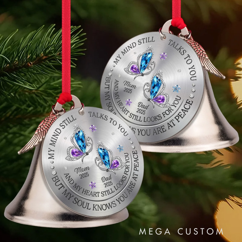 Personalized Bell Ornament With Charms Memorial Sympathy Gifts for Loss of Loved One Your Light Still Guides My Way