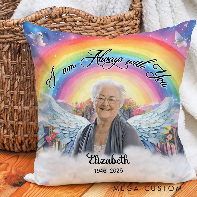 Personalized Photo Memorial Pillow I Am Always With You Sympathy Gift