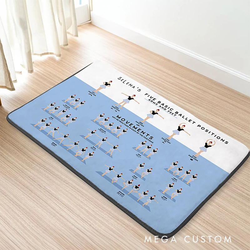 Personalized Ballet Positions & Movements Doormat Ballerina Family Door Mat Welcome Mat for Dance Lovers Housewarming Gifts