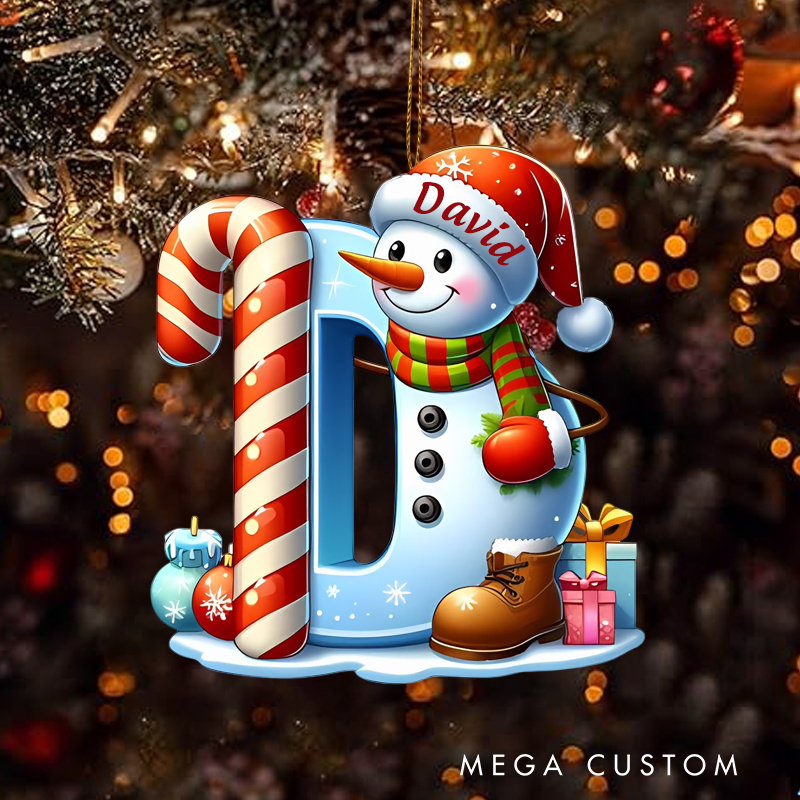 Personalized Acrylic Flat Christmas Letters Ornaments Hanging Xmas Alphabet Letters For Christmas Tree Pendant Christmas Decorations