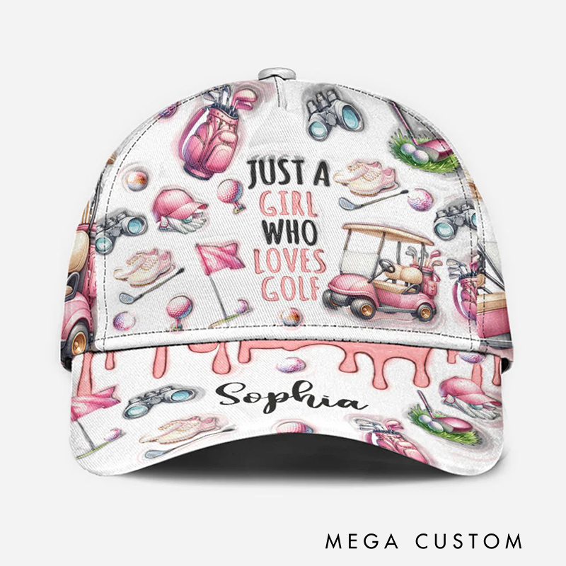 Personalized "Just a Girl Who Loves Golf" Cap with Custom Name   