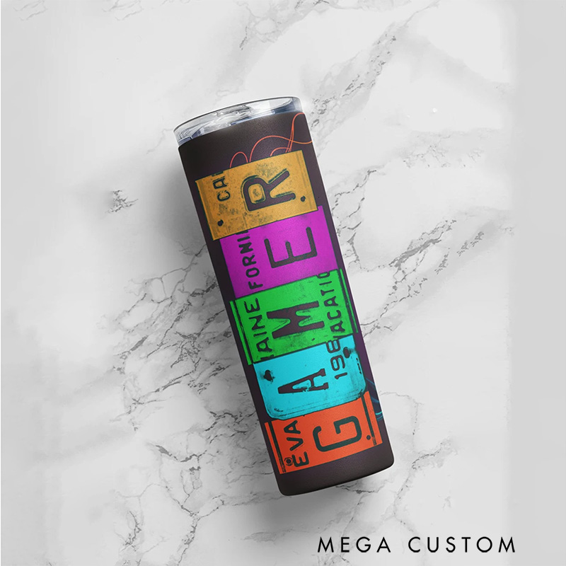 Personalized Gamer Tumbler Custom Gamer Tumbler Gamer Cup with Straw Gift for Gamer Him Boyfriend Gamer Lover