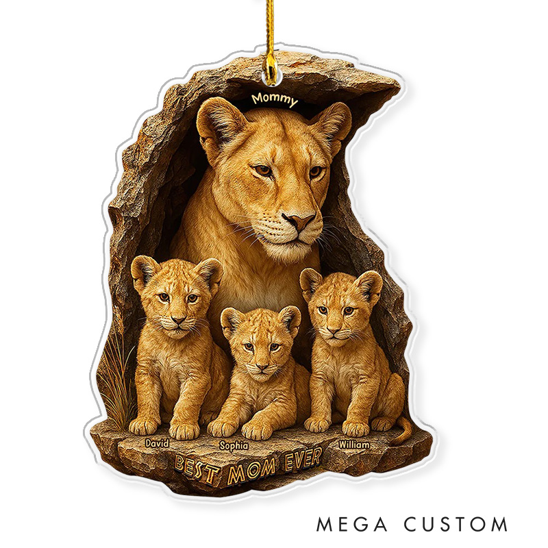 Personalized Best Mom Ever Lion Christmas Ornament 2025 Acrylic Family Ornament Movie Christmas Gift Film Xmas Gift Christmas Decor