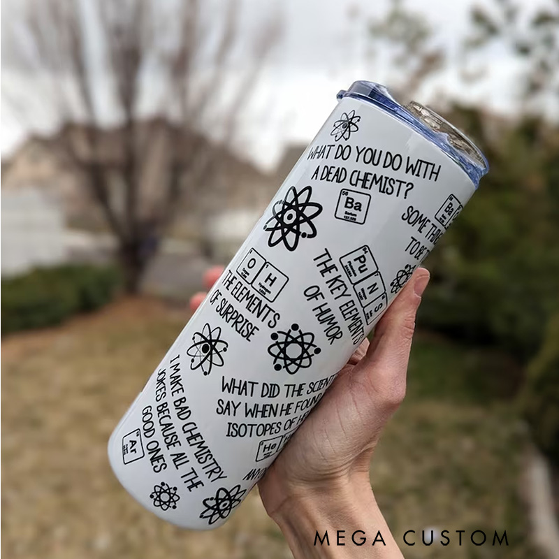 Personalized Science Puns Tumbler Science Chemistry Gifts for Geek Nerd