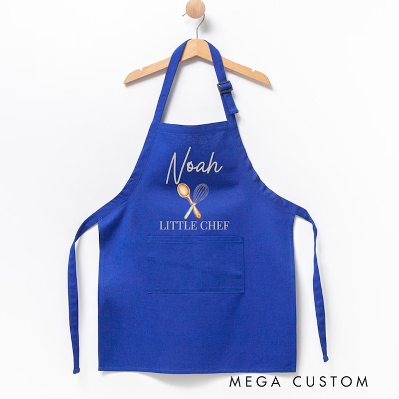 Personalized Cartoon Witch Character Pumpkin Adjustable Apron Chef Hat Set with Name and Initial Daily Use Halloween Party Gift for Kids