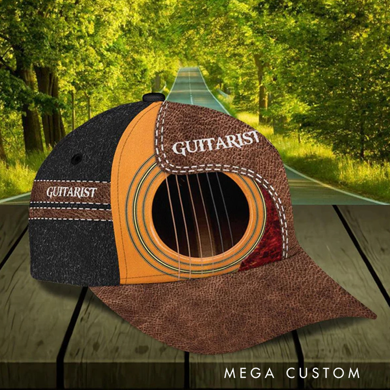 Personalized Name Classic Cap 3D Print Baseball Cap for Music Lover and Guitar Lovers Custom Gift
