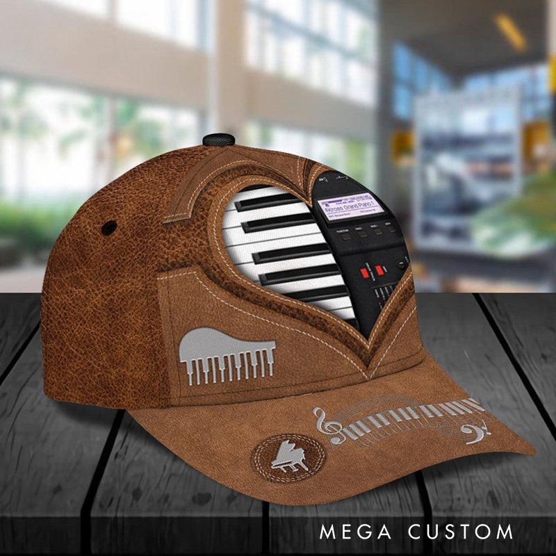 Personalized Name Piano Classic Cap 3D Print Baseball Cap for Music Lover and Piano Lovers Custom Gift