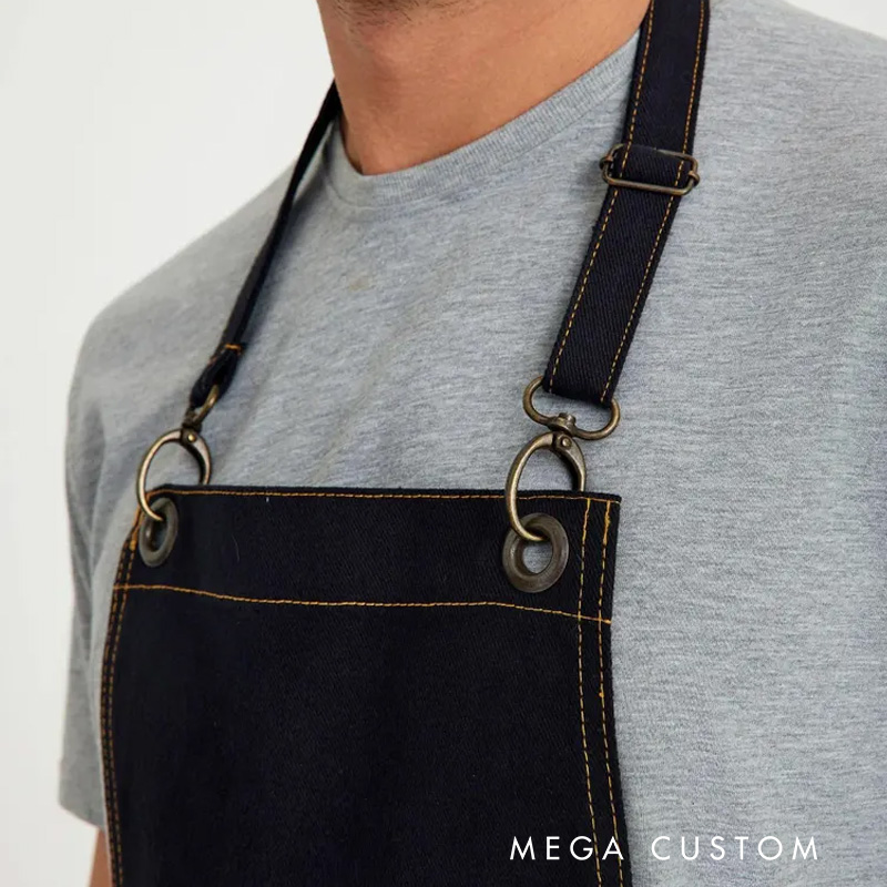 Personalized Canvas Chef Apron with Pockets Embroidered Kitchen Wear for Restaurants and Home Cooking Baking Lover Gift