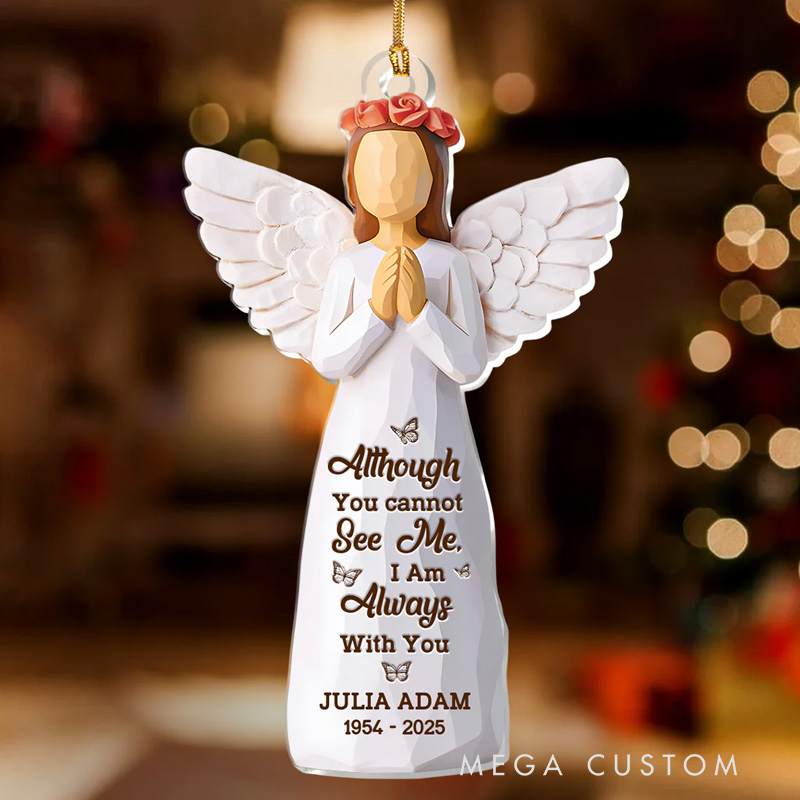 Personalized Acrylic Ornament Merry Christmas To Our Angel In Heaven Sympathy Gift