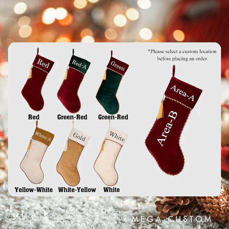 Personalized Family Stockings with Names Holiday Stockings Velvet Stockings Monogram Stockings Christmas Decoration Holiday Decor Gift