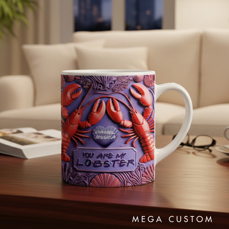 Personalized 3D Effect Lobster Couple Mug TV Show Mug Movie Lover Gift for Girlfriend Boyfriend Couples