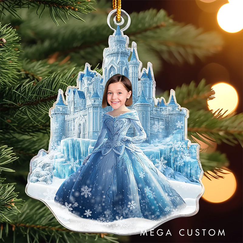 Personalized Ice Princess Custom Face Christmas Ornament 2025 Acrylic Ornament Movie Christmas Gift for Daughter Girl Kids Christmas Decor