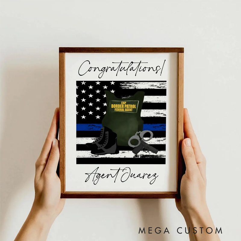 Personalized Police Officer Congratulations Plaque Custom Law Enforcement Appreciation Wall Art