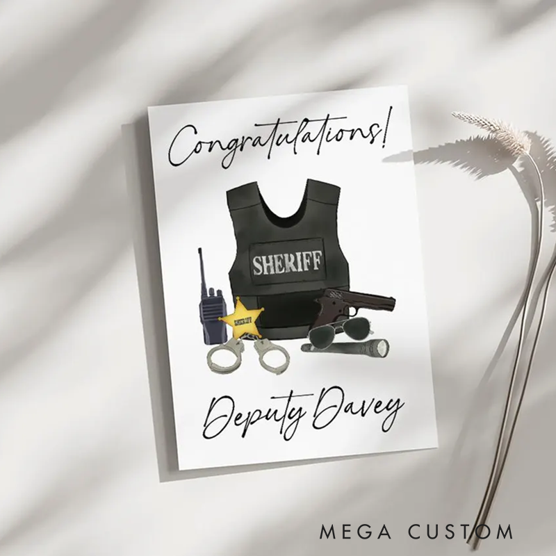 Personalized Sheriff Deputy Congratulations Plaque Custom Law Enforcement Recognition Keepsake Wall Art