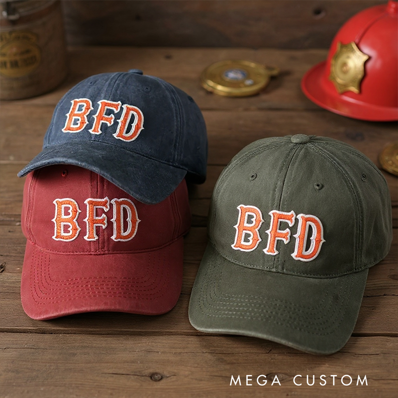 Personalized BFD Embroidered Baseball Cap for Firefighters Classic Gift with Customizable Design