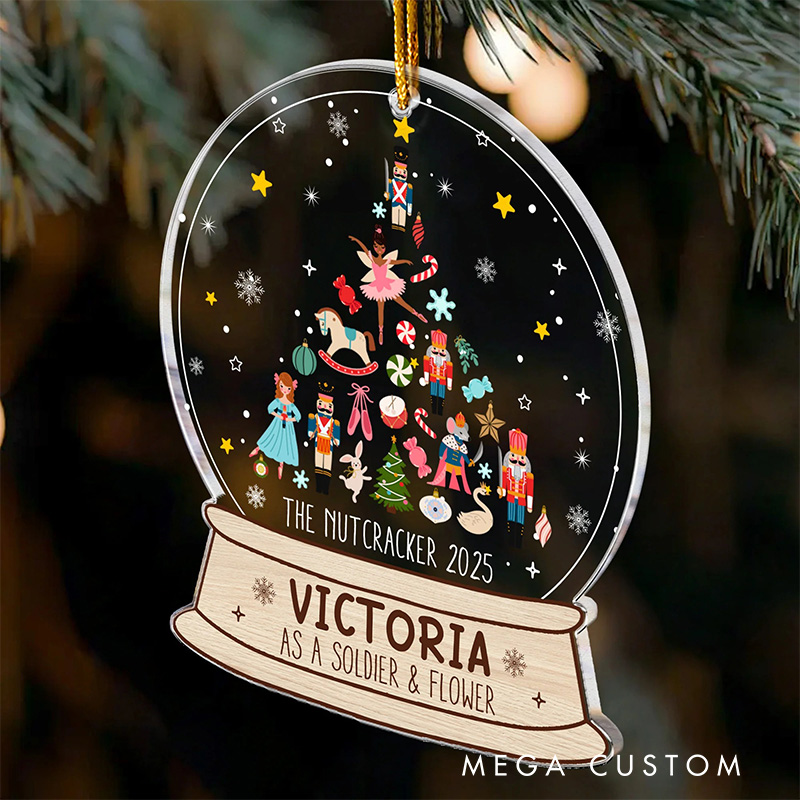 Personalized Ballet Nutcracker Christmas Snow Globe Acrylic Ornament Dance Lovers Christmas Gift Dancer Xmas Gift Christmas Decor