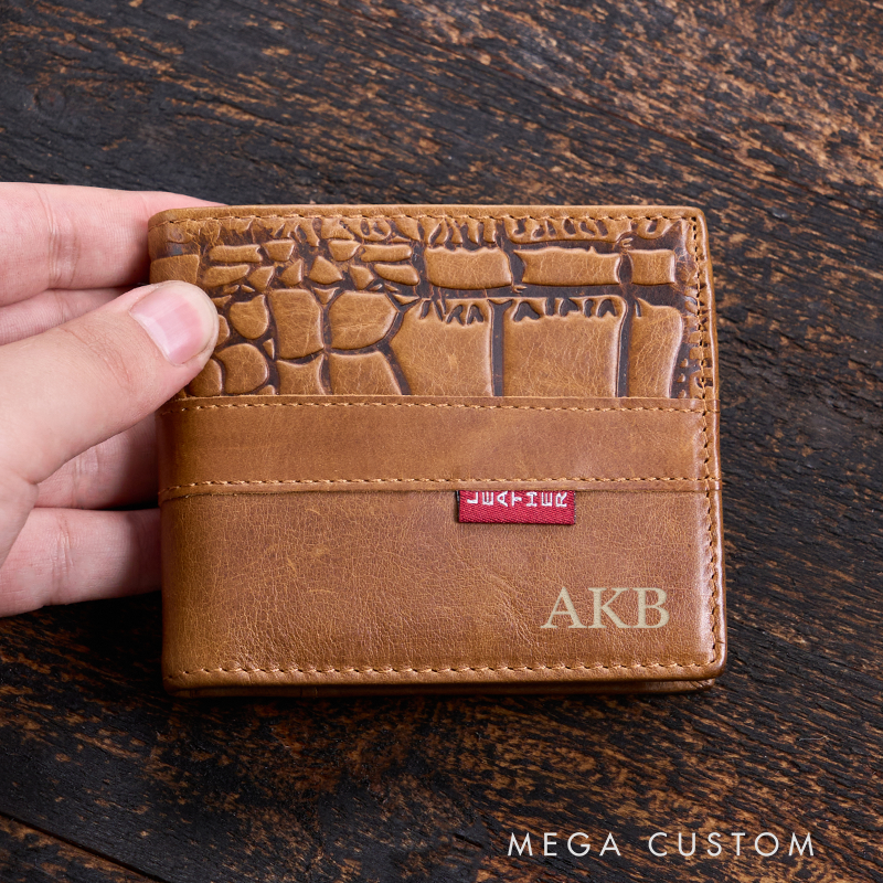 Personalized Leather Wallet For Him Engraved Wallet Men's Leather Wallet Unique Leather Wallet Anniversary Gift For Him Boyfriend Gift Dad Gift Husband Gift