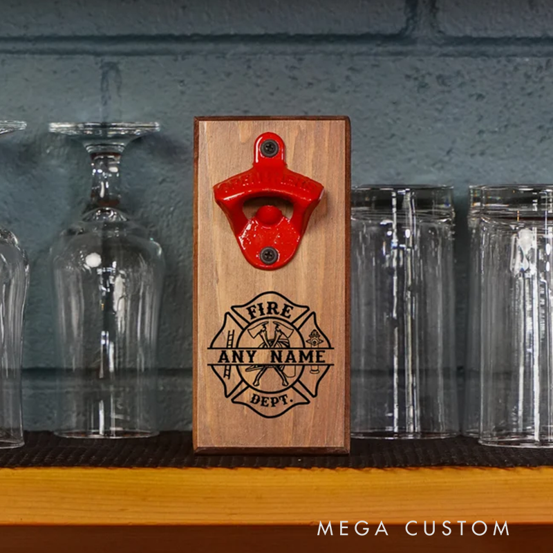 Personalized Firefighter Bottle Opener Custom Fireman Gift Fireman Gift for Dad