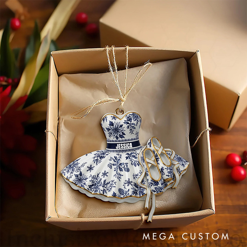 Personalized 2D Blooming Ballet Dress Christmas Acrylic Ornament Dance Lovers Christmas Gift Dancer Xmas Gift Christmas Decor