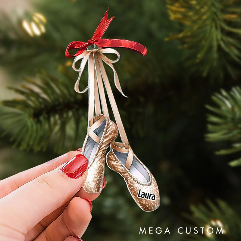 Personalized Ballerina Shoes Christmas Acrylic Ornament Dance Lovers Christmas Gift Dancer Xmas Gift Christmas Decor