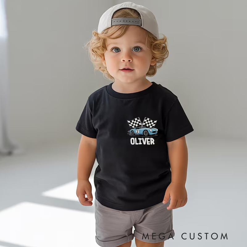Personalized Two Fast Birthday Shirts Race Car Tee for Baby Boy Birthday Gift for Grandson