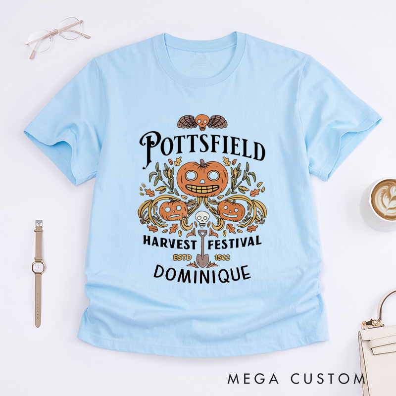 Personalized Pottsfield Harvest Festival Classic T-Shirts Autumn Harvest Shirt Vegetables Fall T-shirt Skeleton Festival Tee Gardening Lover Gift