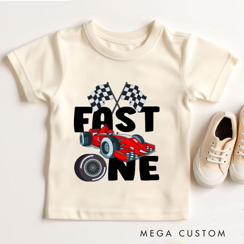 Personalized Fast One Racecar 1st Birthday Shirt First Birthday Shirt 1st Birthday T Shirt Racecar Birthday Shirt Birthday Boy Shirt