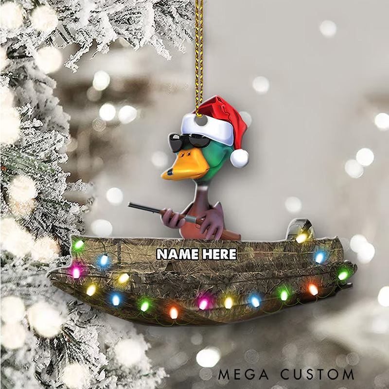 Personalized Hunting Duck Christmas Ornament Hunting Keepsake Hunting Lover Ornament Gift for Hunter Xmas Decoration