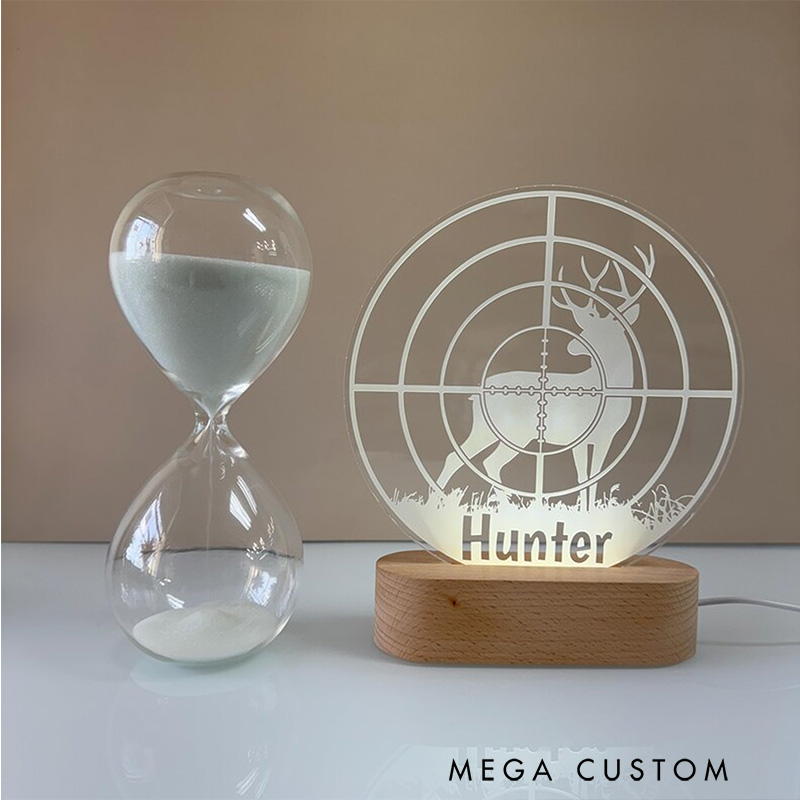 Personalized Hunter 3D LED Night Light Custom LED Lamp for Outdoor Enthusiasts Perfect Gift for Hunters Unique Room Decor