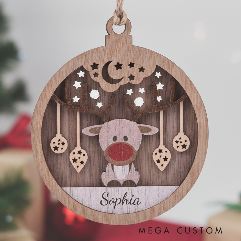 Personalized Wood Christmas Ornament Elk Ornament Custom Xmas Ornament With Name Elk Christmas Tree Decor Christmas Keepsake 2025