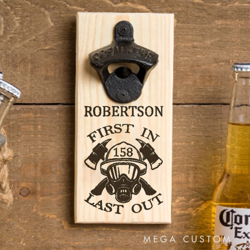 Personalized Firefighter Bottle Opener Custom Fireman Gift Fireman Gift for Dad