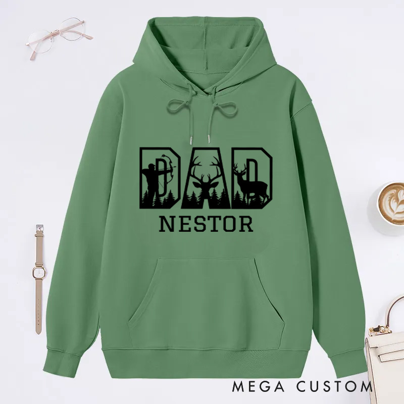 Personalized Hunting Dad Hoodie Sweatshirt Deer Hunting Dad Hoodie Outdoor Hunting Gifts for Dad Husband