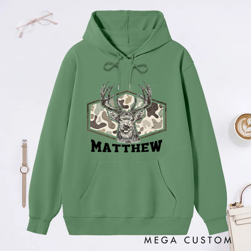 Personalized Deer Hunting Hunter Sweatshirt Hunting Lover Hoodie Sweatshirt Wildlife Adventure Hoodie Gift for Hunters