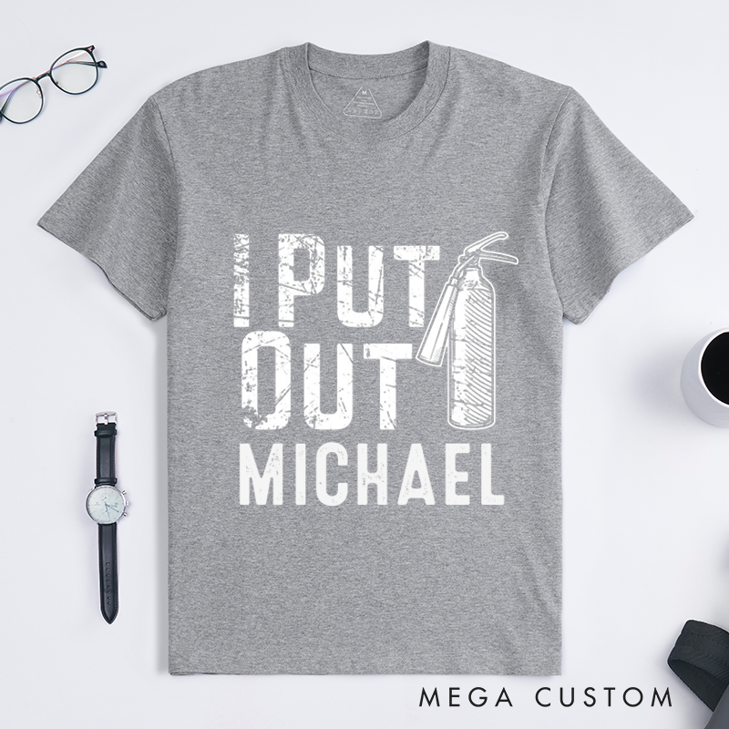 Personalized Firefighter T-Shirts Custom Funny Firefighter Design T-Shirt Firefighter Dad Gift