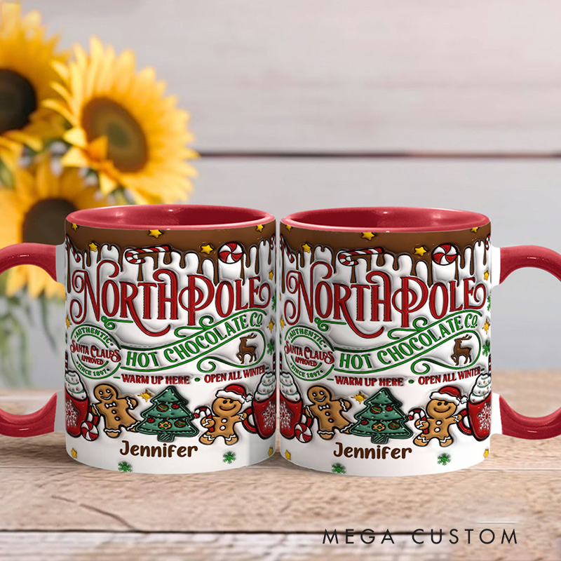 Personalized Northpole Hot Chocolate Custom Christmas Accent Mug