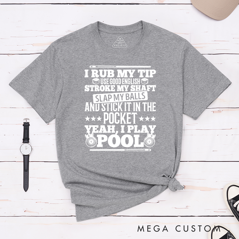 Personalized Pool T-Shirts with Custom Your Name on Your Sleeve - Funny Pool Lover Gift 