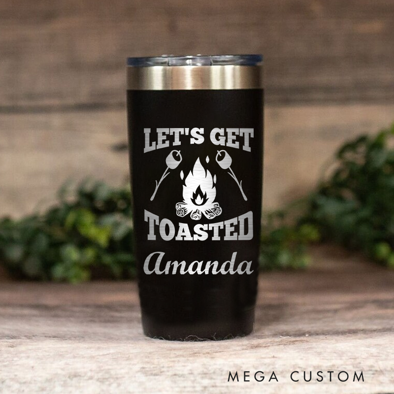Personalized Campfire Tumbler Outdoor Coffee Tumbler Stainless Hiking & Camping Mug Adventure Campfire Travel Gift